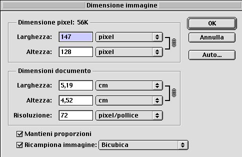 Esempio dimensione immagine